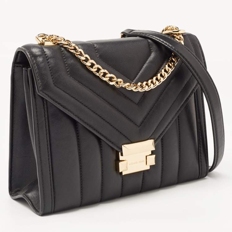 Pre Owned Michael Kors Black Quilted Leather Whitney Shoulder Bag