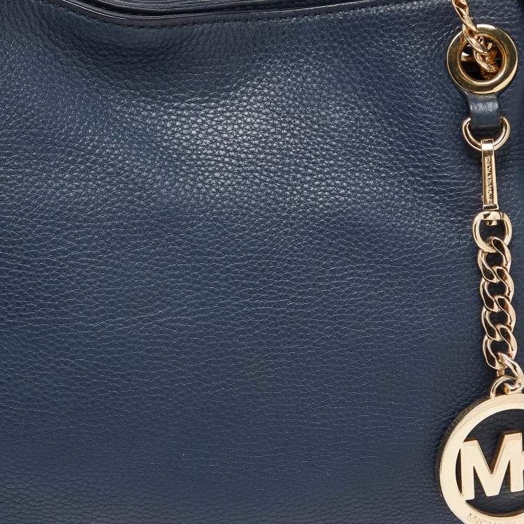 Pre Owned MICHAEL Michael Kors Blue Leather Jet Set Chain Satchel