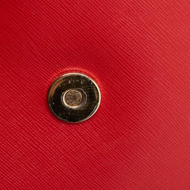 Pre Owned Michael Kors Red Leather Ava Top Handle Bag