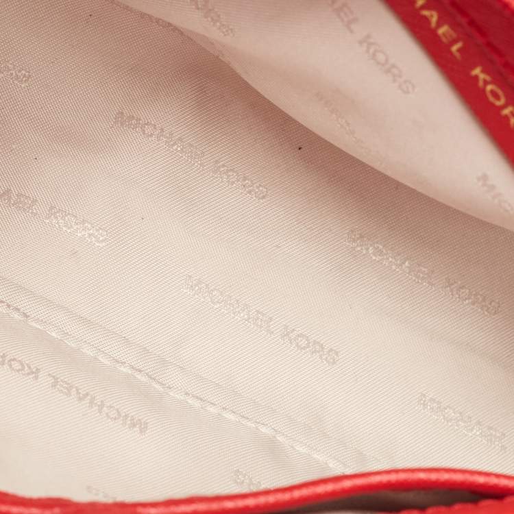 Pre Owned Michael Kors Red Leather Ava Top Handle Bag