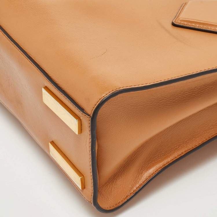 Pre Owned Michael Kors Beige Leather Casey Tote