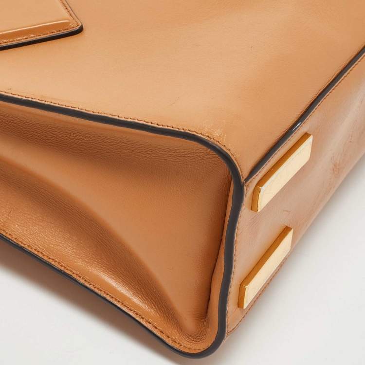 Pre Owned Michael Kors Beige Leather Casey Tote