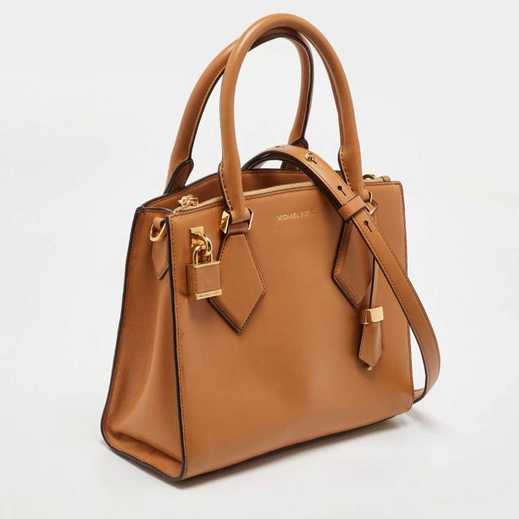 Pre Owned Michael Kors Beige Leather Casey Tote