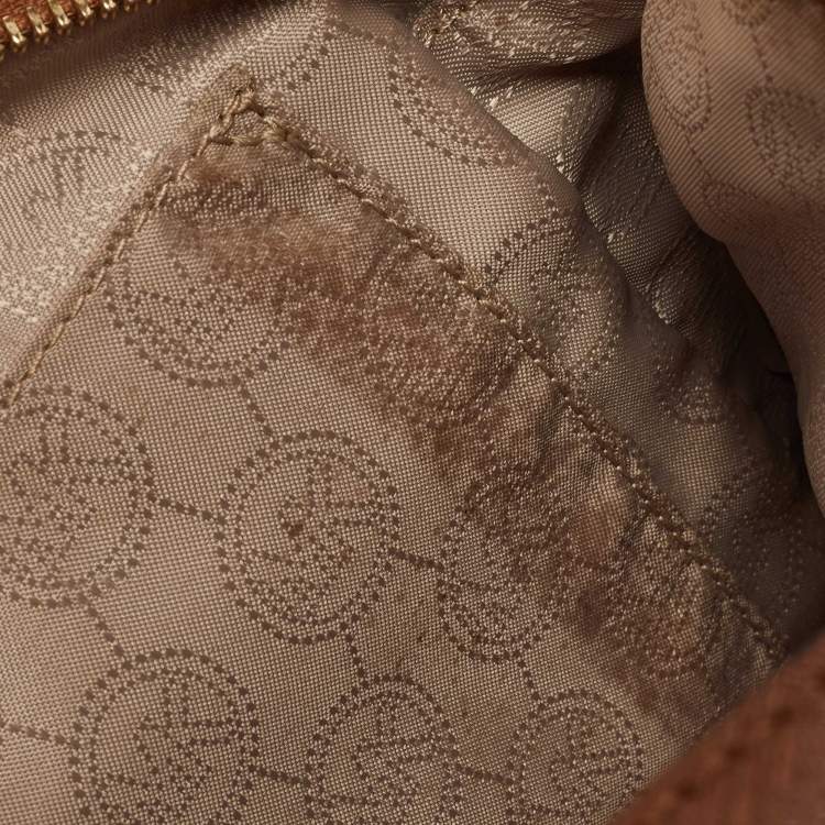 Pre Owned Michael Kors Brown Saffiano Leather Jet Set Camera Crossbody Bag