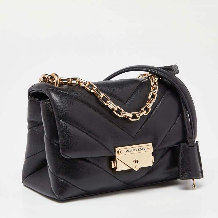 Pre Owned Michael Kors Black Quilted Leather Small Cece Shoulder Bag