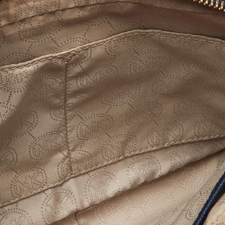 Pre Owned Michael Kors Blue Saffiano Leather Jet Set Camera Crossbody Bag 