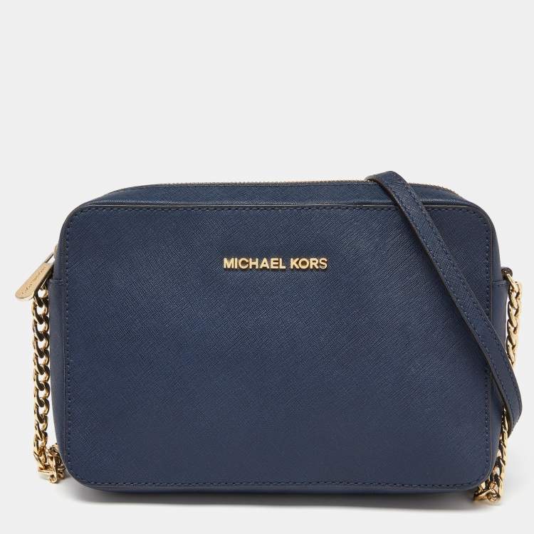 Buy Michael Kors Heather Extra Small Colourblock Leather Crossbody Bag |  Blue & Teal Color Women | AJIO LUXE