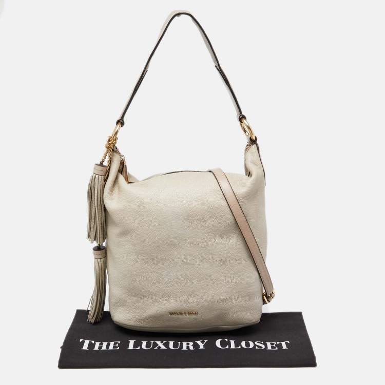 Pre Owned MICHAEL Michael Kors Beige Leather Hobo