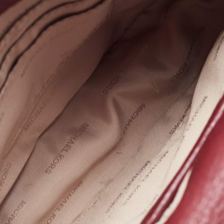 Pre Owned Michael Kors Burgundy Leather Mott Crossbody Bag