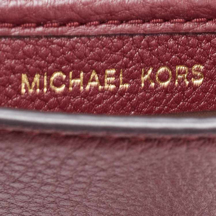 Pre Owned Michael Kors Burgundy Leather Mott Crossbody Bag
