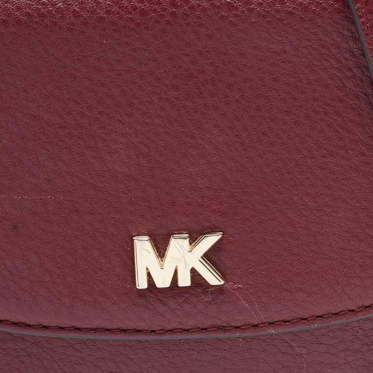 Pre Owned Michael Kors Burgundy Leather Mott Crossbody Bag