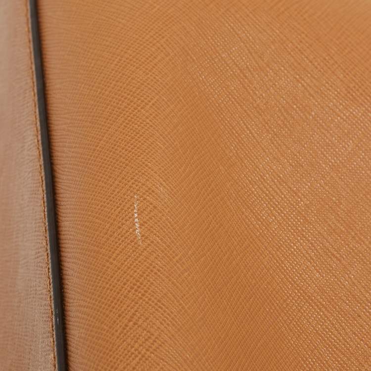 Pre Owned Michael Kors Brown Saffiano Leather Small Ava Top Handle Bag