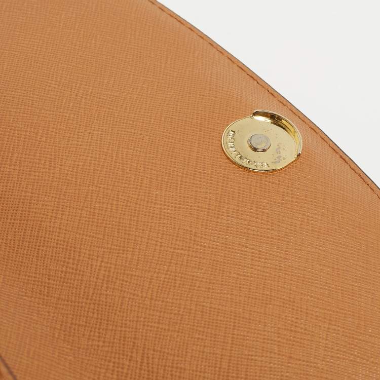 Pre Owned Michael Kors Brown Saffiano Leather Small Ava Top Handle Bag