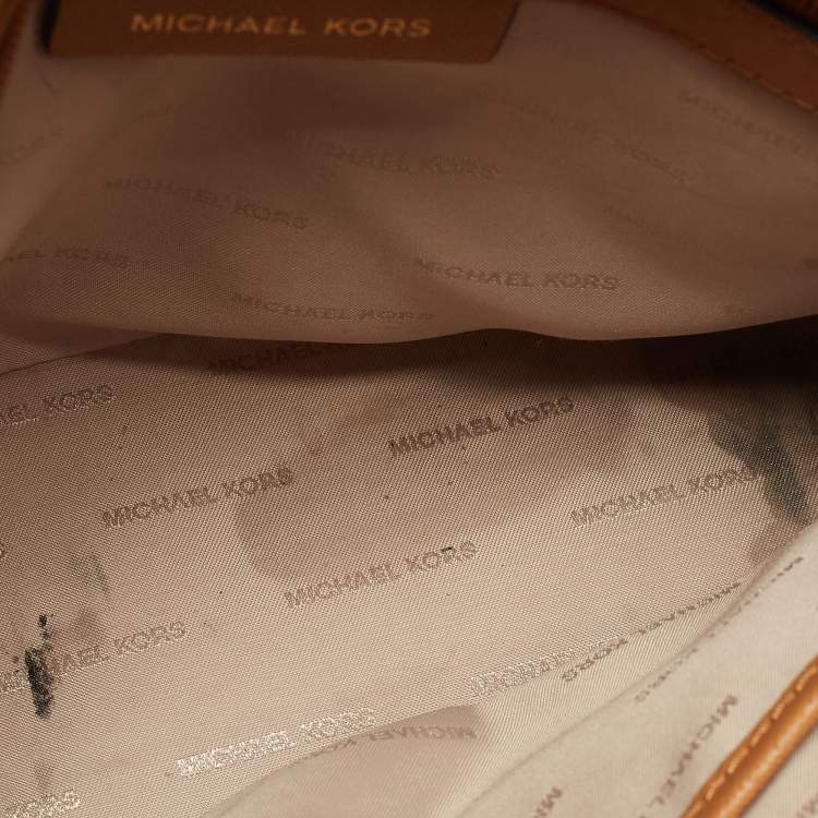 Pre Owned Michael Kors Brown Saffiano Leather Small Ava Top Handle Bag