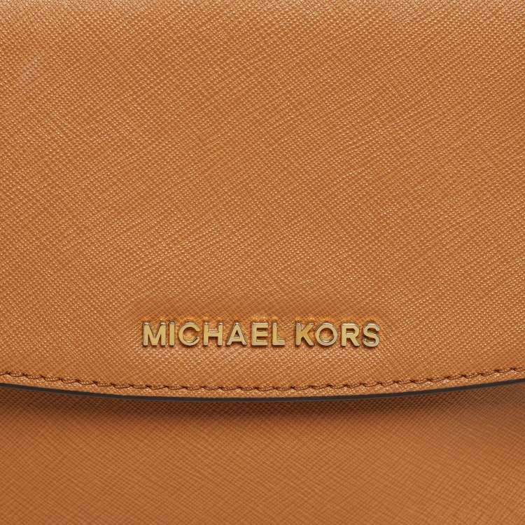 Pre Owned Michael Kors Brown Saffiano Leather Small Ava Top Handle Bag