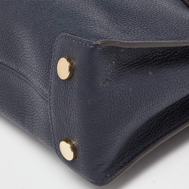 Pre Owned Michael Kors Blue Leather Small Mercer Tote