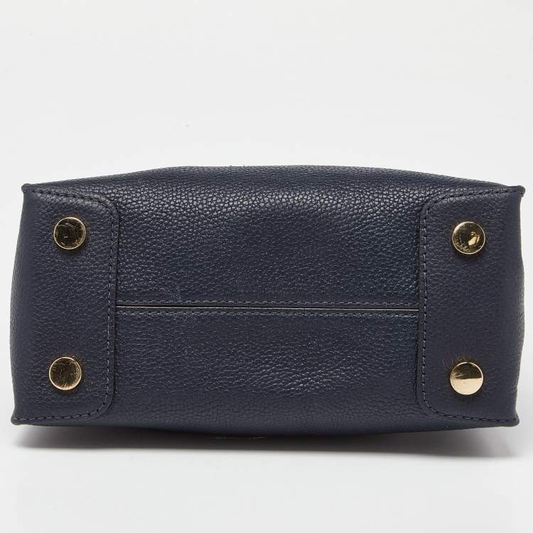 Pre Owned Michael Kors Blue Leather Small Mercer Tote