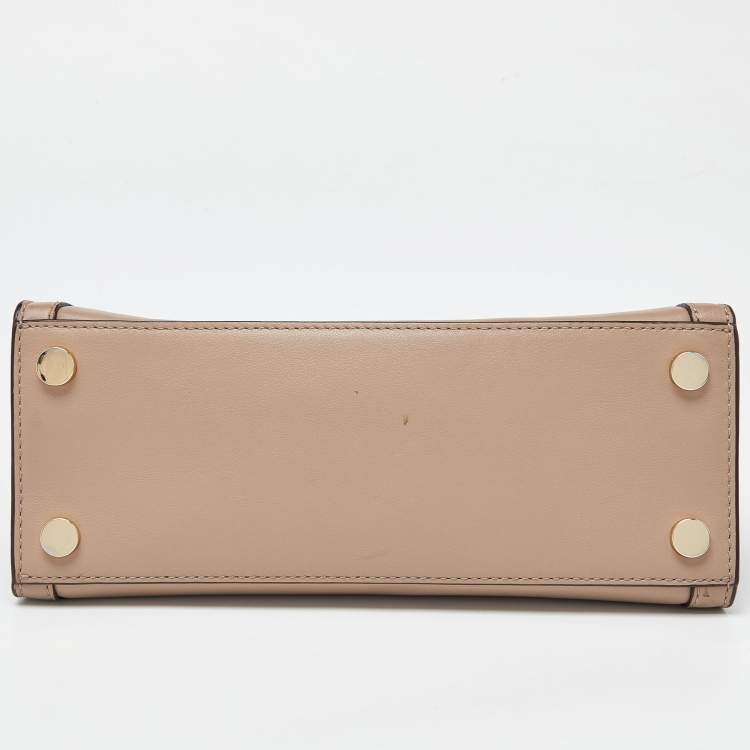 Pre Owned Michael Kors Beige Leather Whitney Top Handle Bag