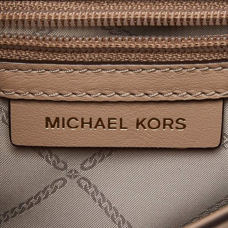Pre Owned Michael Kors Beige Leather Whitney Top Handle Bag