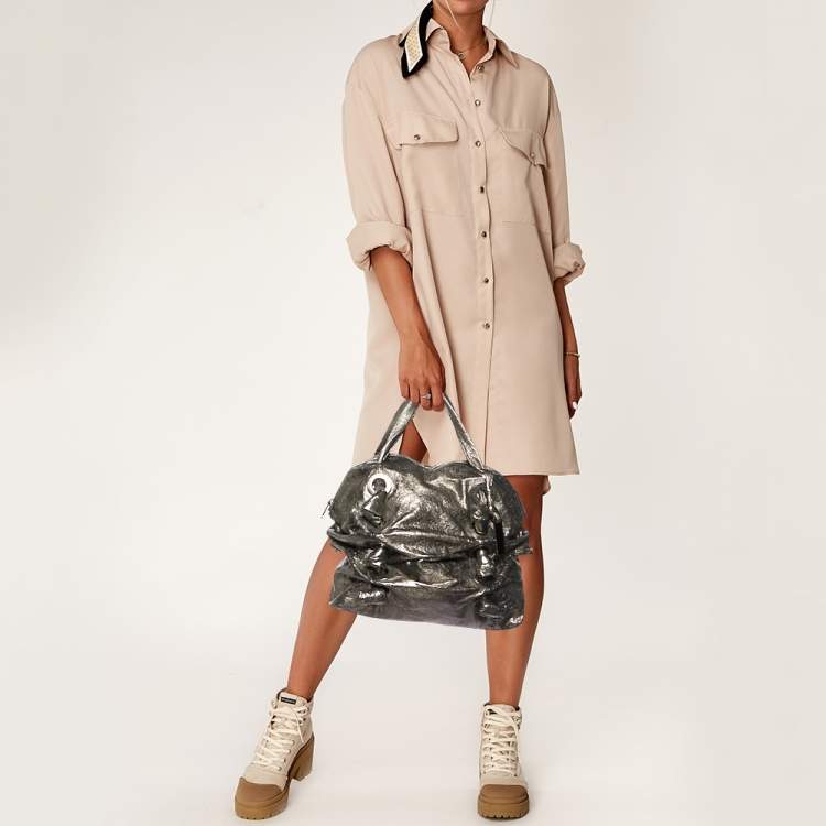 Pre Owned Michael Kors Metallic Gathered Leather Zuma Bag
