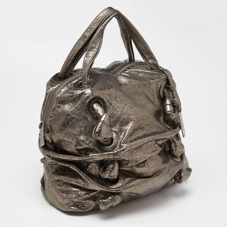 Pre Owned Michael Kors Metallic Gathered Leather Zuma Bag