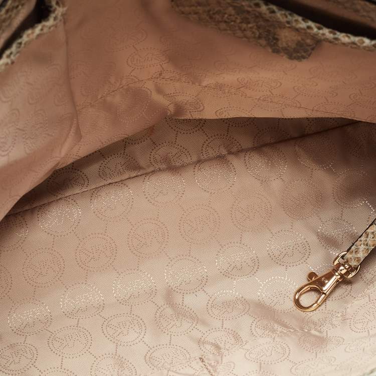 Pre Owned Michael Kors Grey Python Effect Leather Satchel
