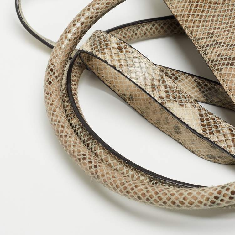 Pre Owned Michael Kors Grey Python Effect Leather Satchel