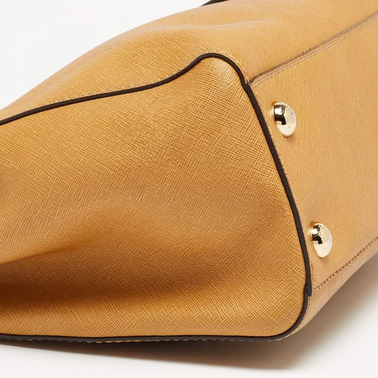 Pre Owned Michael Kors Brown Leather Hamilton North South Tote