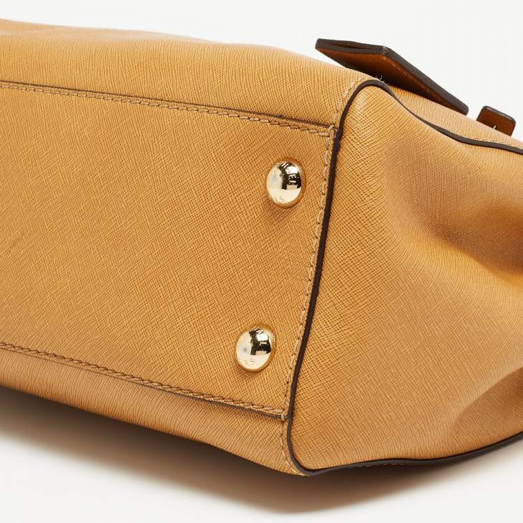 Pre Owned Michael Kors Brown Leather Hamilton North South Tote