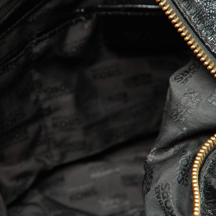 Pre Owned Michael Kors Black Patent Leather Fulton Hobo