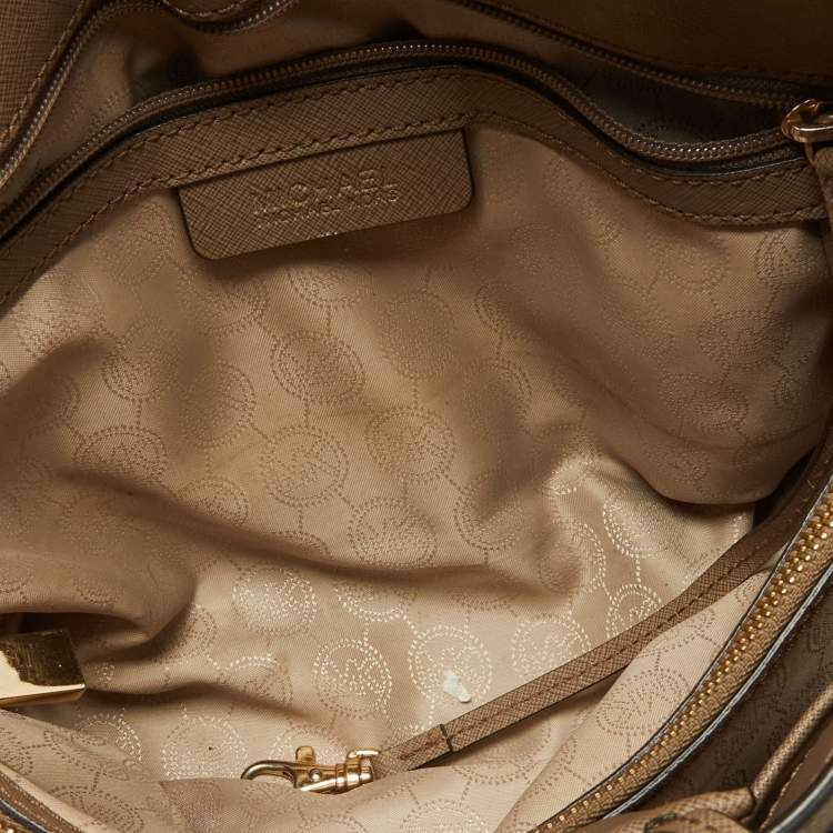 Pre Owned Michael Kors Beige Leather Hamilton East West Tote