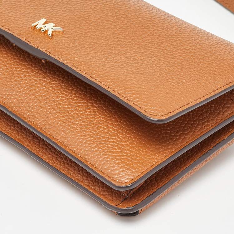 Pre Owned Michael Kors Tan Leather Jet Set Crossbody Bag