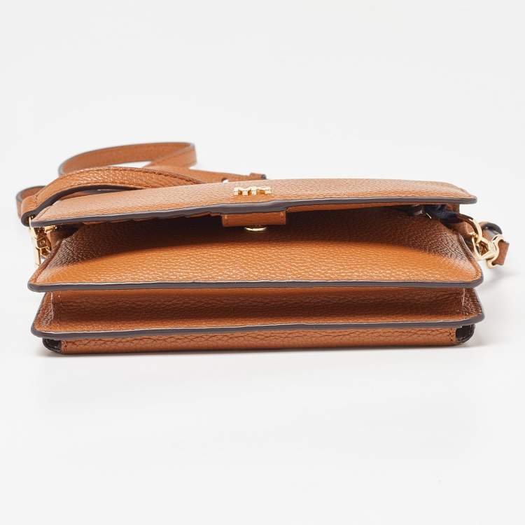 Pre Owned Michael Kors Tan Leather Jet Set Crossbody Bag