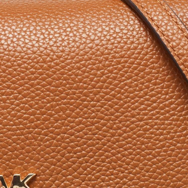 Pre Owned Michael Kors Tan Leather Jet Set Crossbody Bag