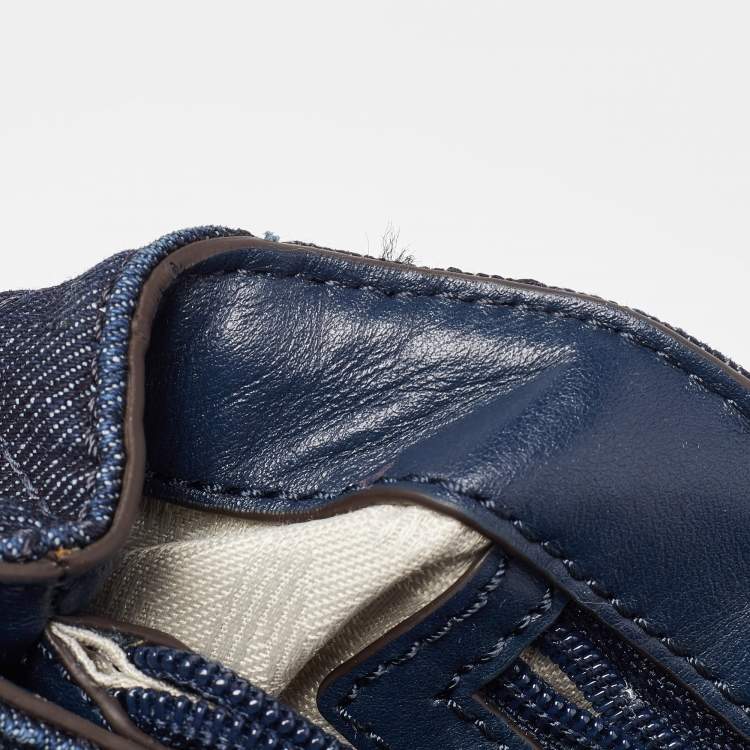 Pre Owned  Michael Kors Blue Quilted Denim and Leather Sloan Shoulder Bag