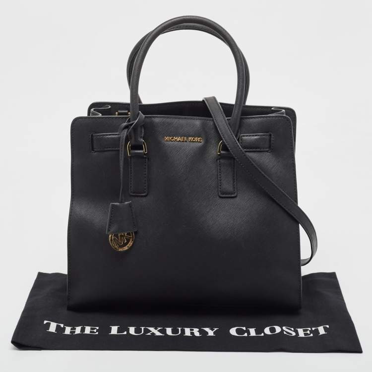 Pre Owned Michael Kors Black Saffiano Leather Dillon North South Tote
