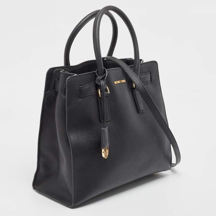 Pre Owned Michael Kors Black Saffiano Leather Dillon North South Tote