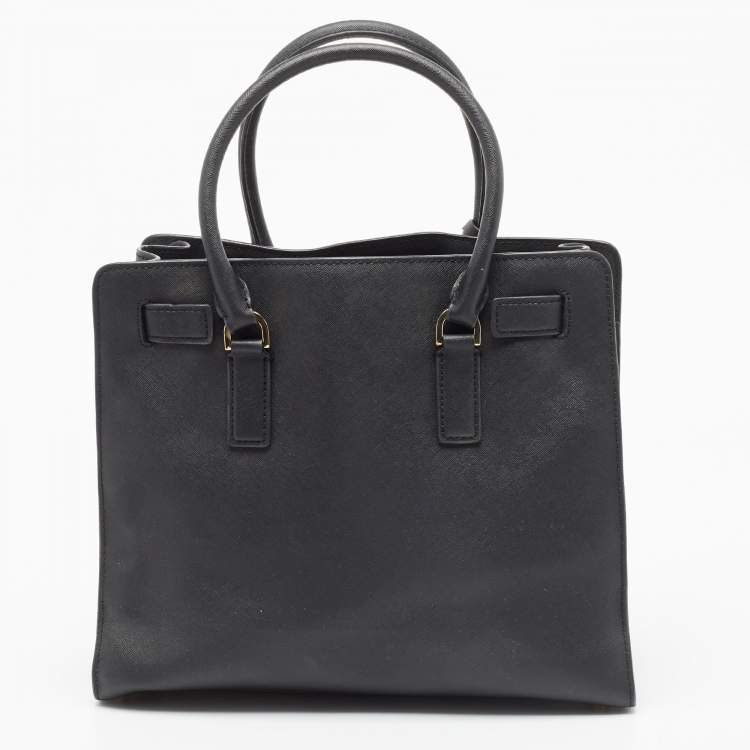 Pre Owned Michael Kors Black Saffiano Leather Dillon North South Tote