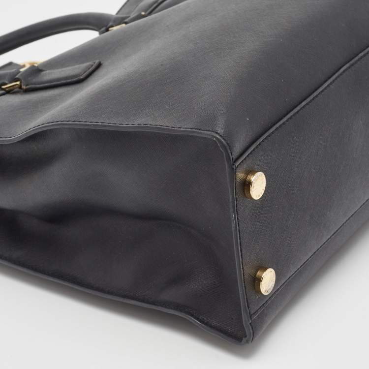 Pre Owned Michael Kors Black Saffiano Leather Dillon North South Tote