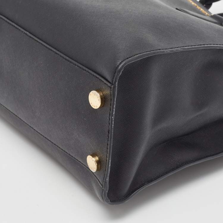 Pre Owned Michael Kors Black Saffiano Leather Dillon North South Tote