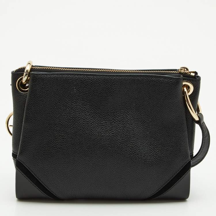 Pre Owned Michael Kors Black Leather Nicole Crossbody Bag