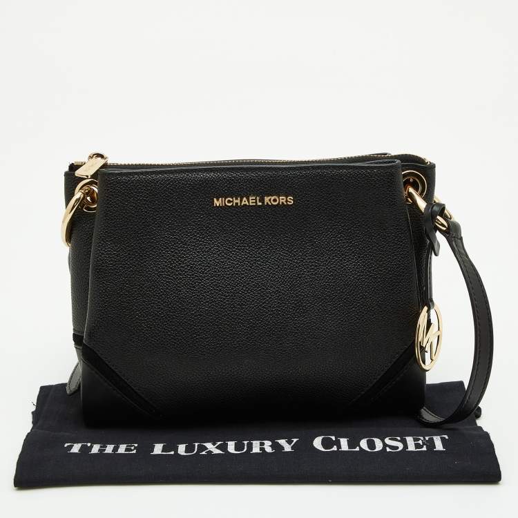 Pre Owned Michael Kors Black Leather Nicole Crossbody Bag