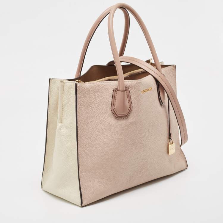 مملوكة مسبقًا Michael Kors Pink/Cream Leather Mercer Satchel