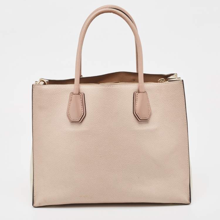 مملوكة مسبقًا Michael Kors Pink/Cream Leather Mercer Satchel