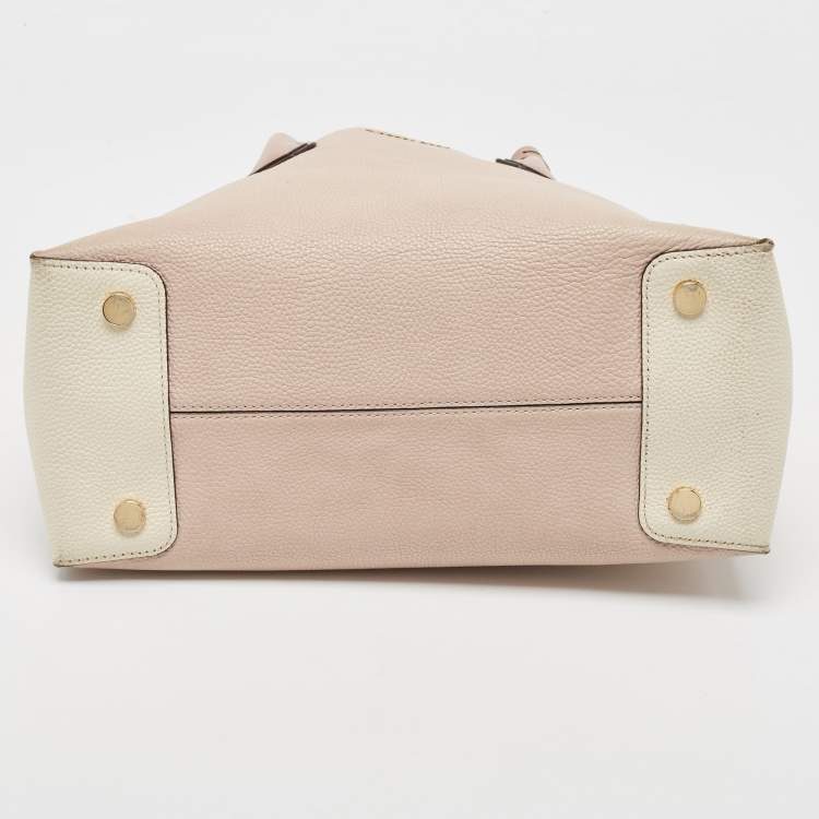مملوكة مسبقًا Michael Kors Pink/Cream Leather Mercer Satchel