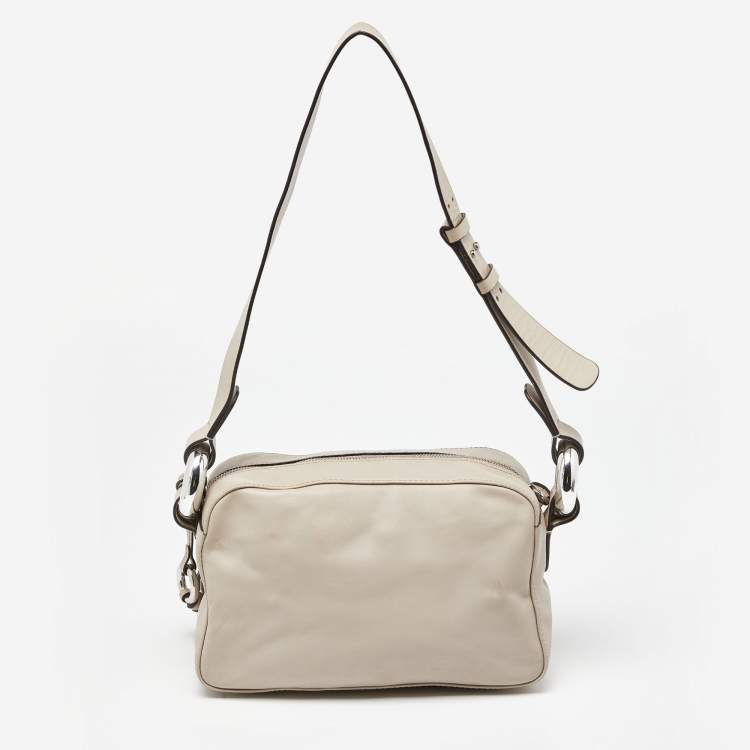 Pre Owned Michael Kors Beige Leather Grand Shoulder Bag
