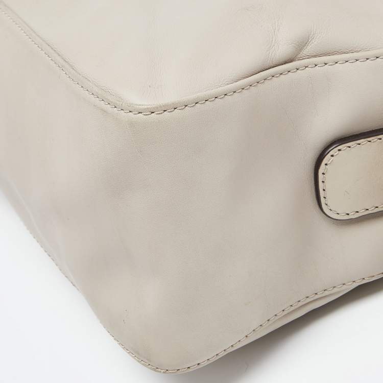 Pre Owned Michael Kors Beige Leather Grand Shoulder Bag