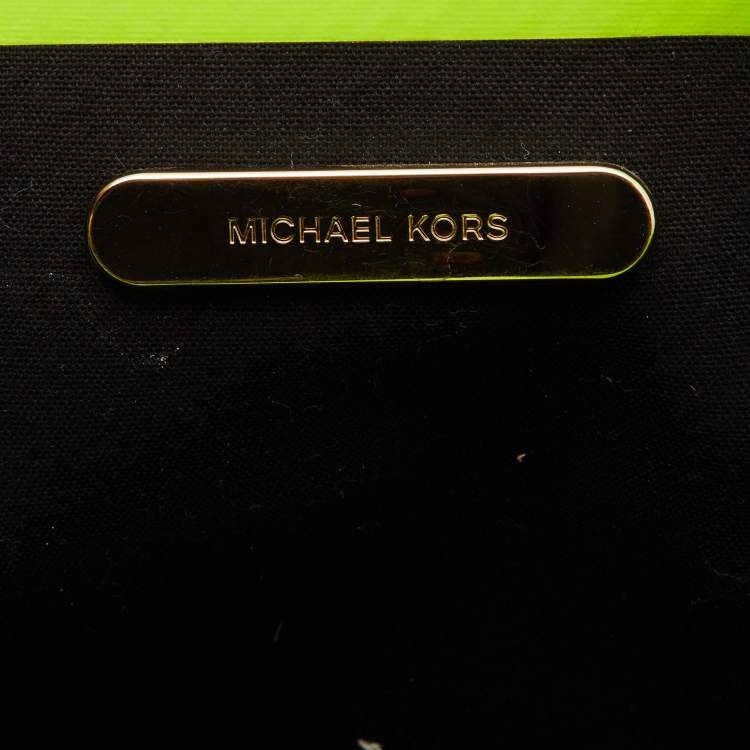 Pre Owned Michael Kors Multicolour Canvas and Leather Shopper Tote