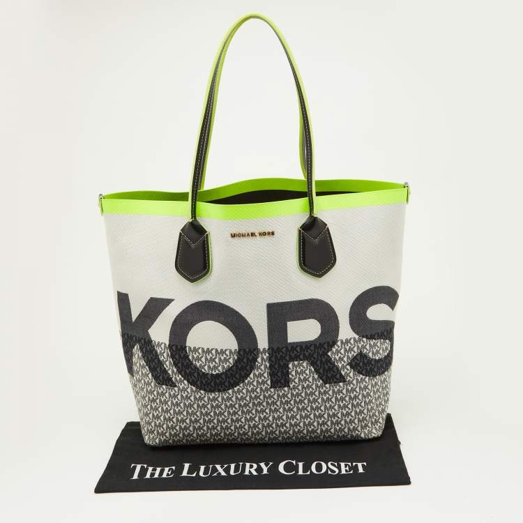 Pre Owned Michael Kors Multicolour Canvas and Leather Shopper Tote