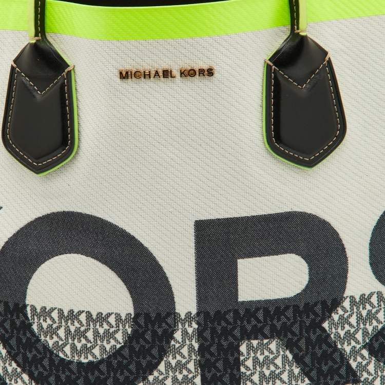 Pre Owned Michael Kors Multicolour Canvas and Leather Shopper Tote